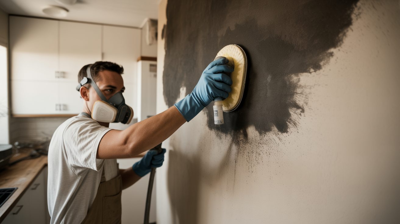 Fire Damage Restoration technician at work in Grand Rapids
