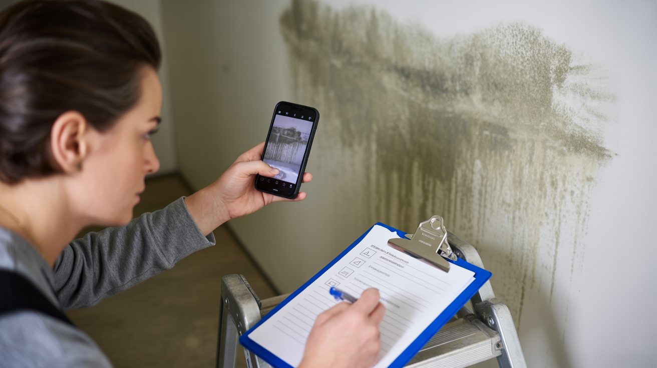 Restoration professional documenting damage in Grand Rapids