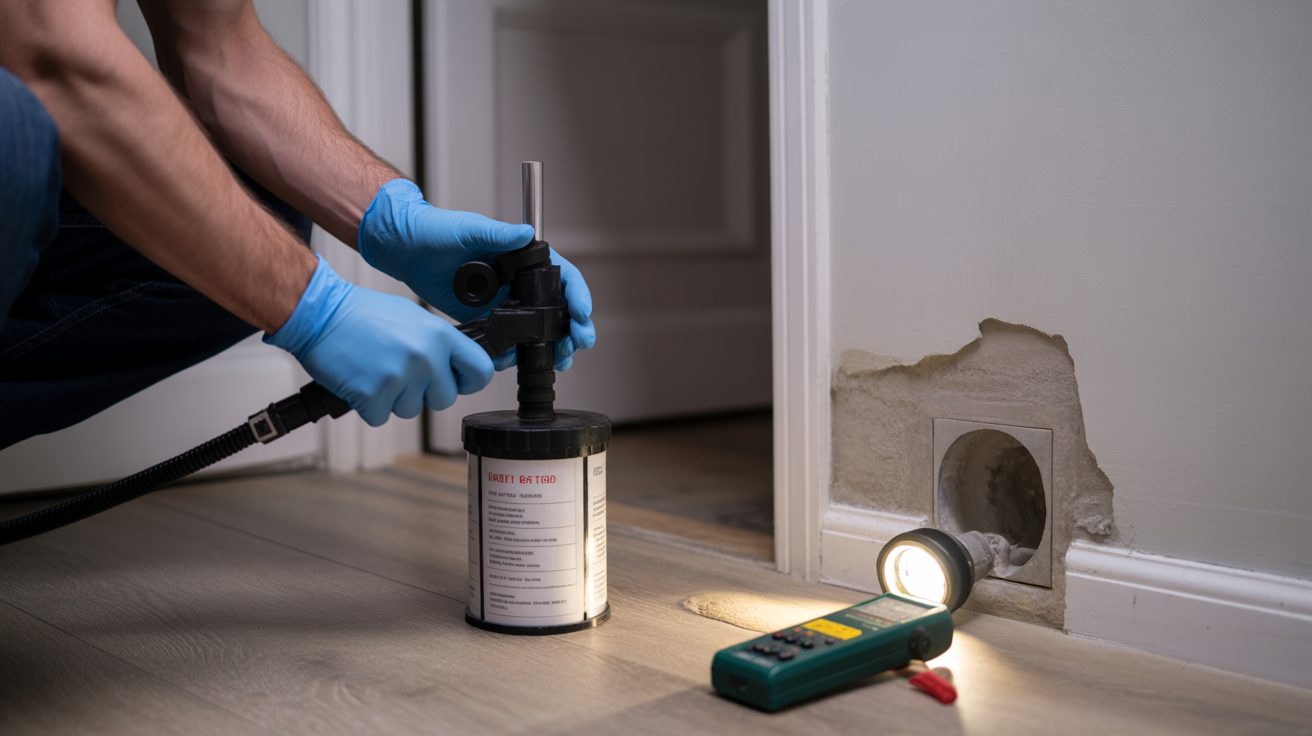 Air sampling during a mold inspection in Grand Rapids